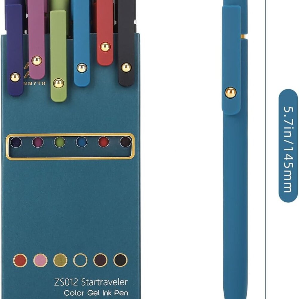 Colorful Gel Pens, 0.5mm Fine Point Retractable,Multi Colored Pens For Journalin View 3
